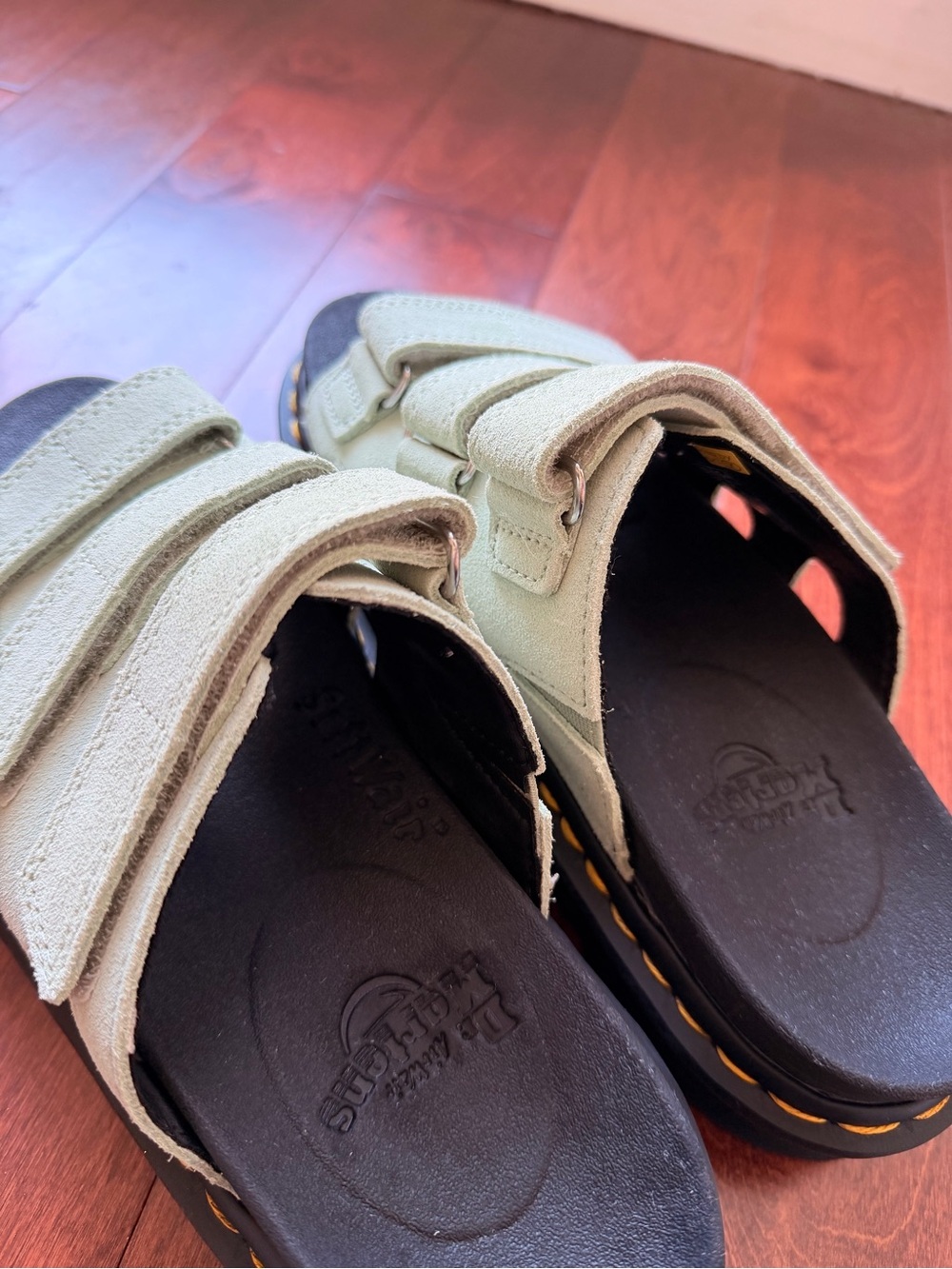 Dr. Martens Sage Green Raine Platform Slide sandal (W)
